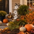 thumbnail image 5 of 2 pcs Halloween Ghost Garden Stake Light Outdoor Yard Stake with Crackle Glass Warm Glow Metal Frame with Witch Hat Bats Stars Pumpkin Decor for Lawn Pathway Porch Spooky Display, 5 of 6