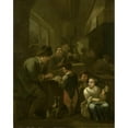 thumbnail image 2 of Bernardus van Schijndel 15x18 Gold Ornate Wood Frame and Double Matted Museum Art Print Titled - The Schoolmaster (1670 - 1709), 2 of 4