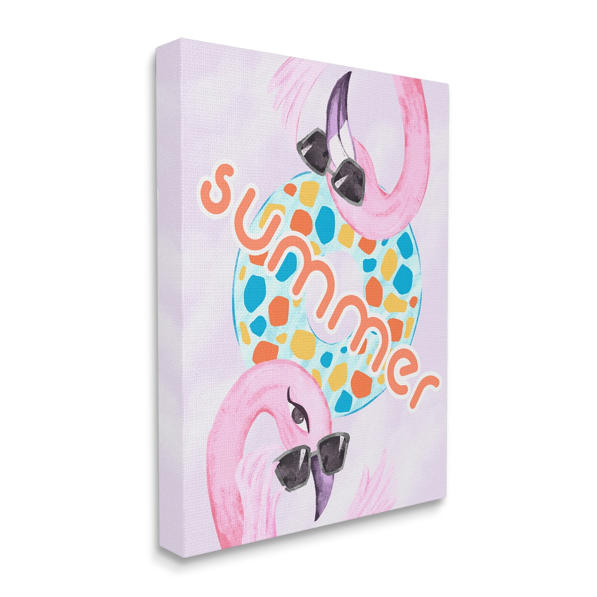 Stupell Industries Pink Summer Flamingos Pool Float Tropical Sunglasses Graphic Art Gallery Wrapped Canvas Print Wall Art, Design by Ziwei Li