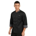 thumbnail image 3 of YONGHS Chef Coat Long Sleeve Women Men Button Chef Uniform Black XL, 3 of 6