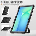 thumbnail image 4 of Case for Samsung Galaxy Tab S10 FE+ Plus 13.1 inch 2025, 360 Rotating Stand Handle Pencil Holder Shoulder Strap Heavy Duty Shockproof Cover, Black, 4 of 7