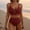 Wine, variant on Naittoop 2 Piece Bikini Set U-Wire Cutout Popular Swimsuit High Waisted Textured 2026 Summer Beach Swim Bathing Suits