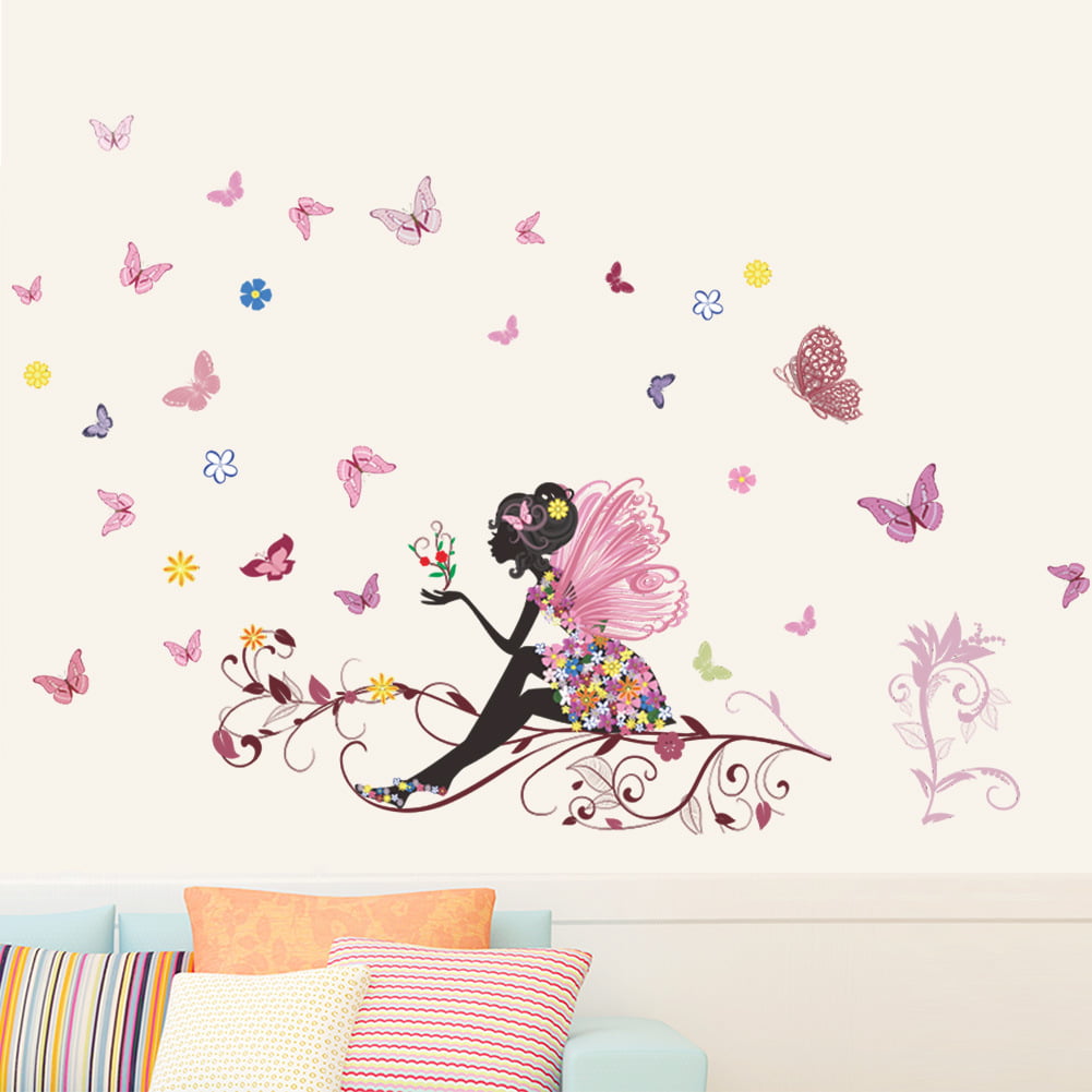 Butterfly Flower Wall Sticker Art Kids Nursery Room Decoration Decal Removable 