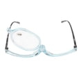 thumbnail image 2 of Gafas de lectura de una sola lente, lentes de aumento conmutables, gafas de maquillaje para ojos para personas mayores, marco azul claro +4,00, 2 of 12