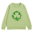 thumbnail image 4 of Otqutp St Patricks Day Sweatshirt for Teen Girls Pullover Crewneck Sweatshirts Kids Long Sleeve Irish Shamrock Graphic Hoodie Shirt, 4 of 8