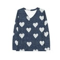 thumbnail image 5 of Xuyuer Valentine's day Women Long Sleeve Tops Dressy Casual V Neck Tshirts Basics Tee 2025 Fall Trendy Clothes S-2XL, 5 of 5