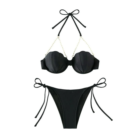 SnZhen Swim Suits for Women 2024 Family Swimsuits Matching Set Print Hollow Out Backless Swimwear