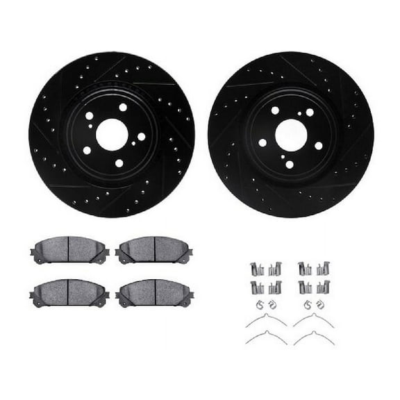 Front Brake Pad and Rotor Kit - Compatible with 2011 - 2020 Toyota Sienna 2012 2013 2014 2015 2016 2017 2018 2019