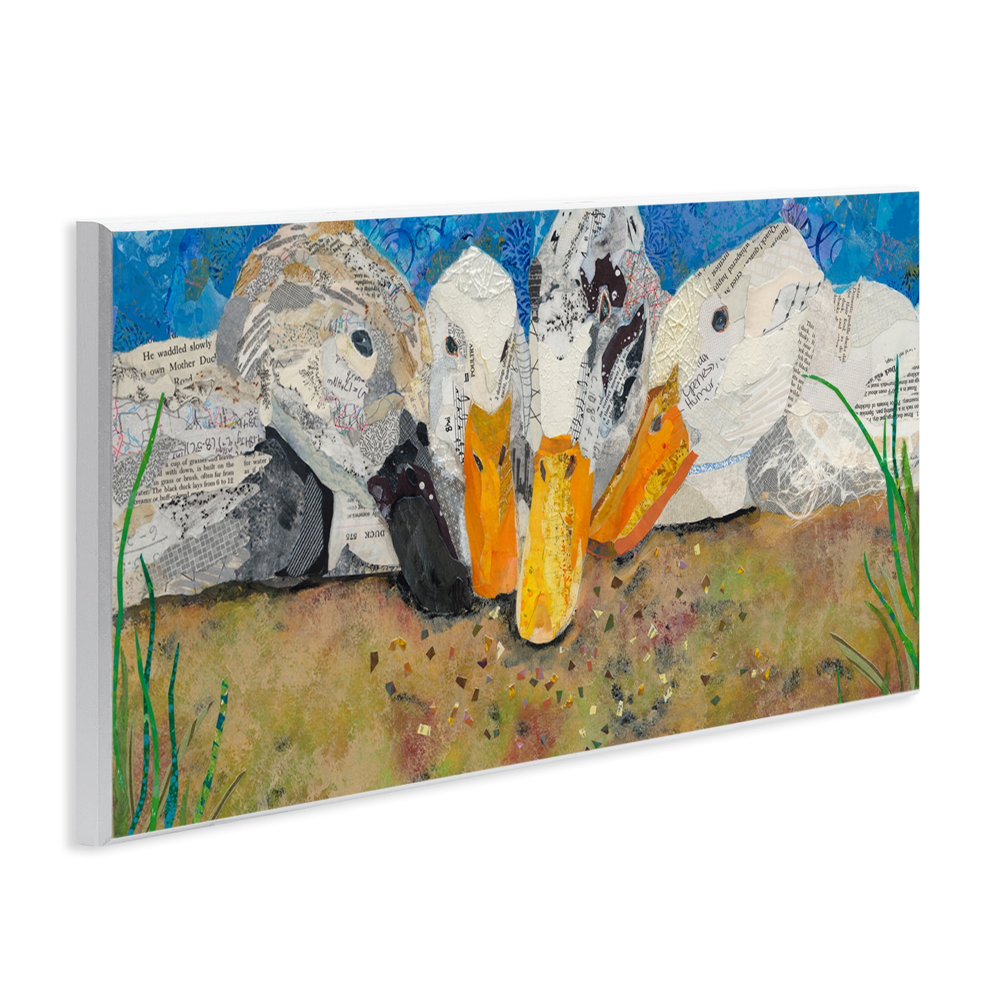 Stupell Industries Just Ducky Collage Animals Painting Unframed Art Print Wall Art, 17 x 7