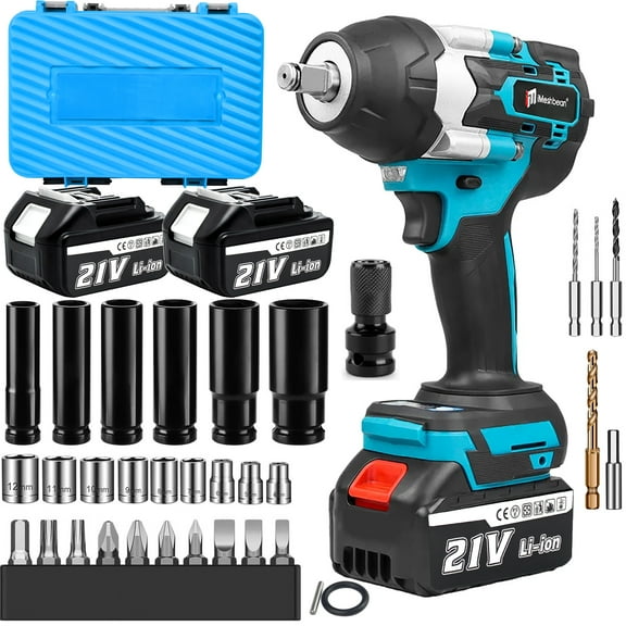 iMeshbean 21V Lithium‑Ion Brushless Cordless High‑Torque 1/2 in. Electric Impact Wrench