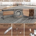 thumbnail image 2 of Folding Conference Room Tables, Mobile Training Table Modern Modular Flip Top Meeting Tables, Conference Room Table with Wheels for Home Office Classr (1619B 2Pack 47.2inch), 2 of 6