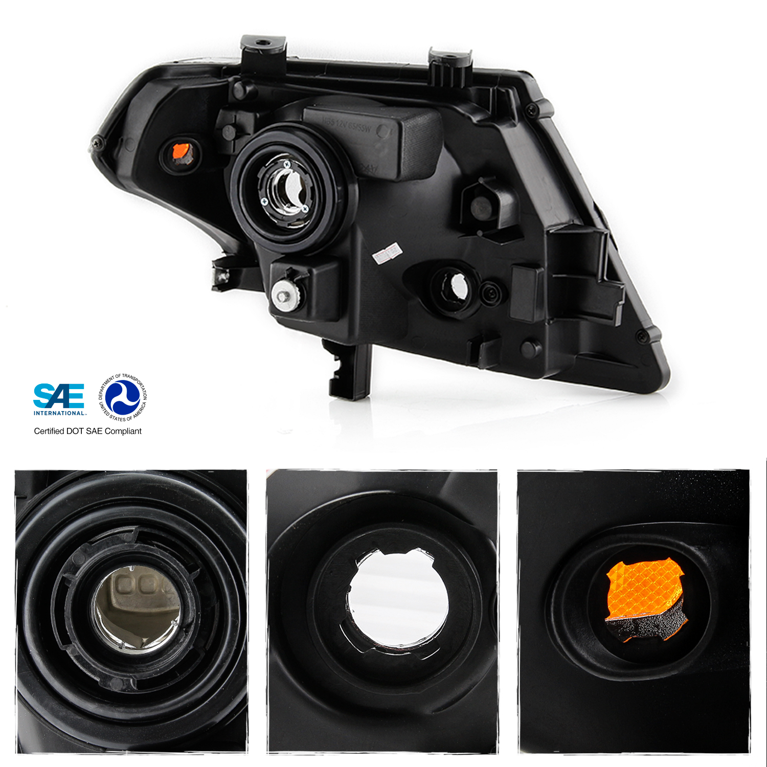 For 09-21 Frontier Extended/Crew Pickup [Halogen Style] Black  