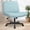 Mint, variant on Criss Cross Chair Wheels Wide Cross Legged Office Desk Vanity Chair Comfy Fabric Armless Adjustable Swivel for Home Computer Task (Blue)