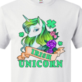 thumbnail image 4 of Inktastic St Patricks Day Irish Unicorn Illustration with Shamrocks T-Shirt, 4 of 5