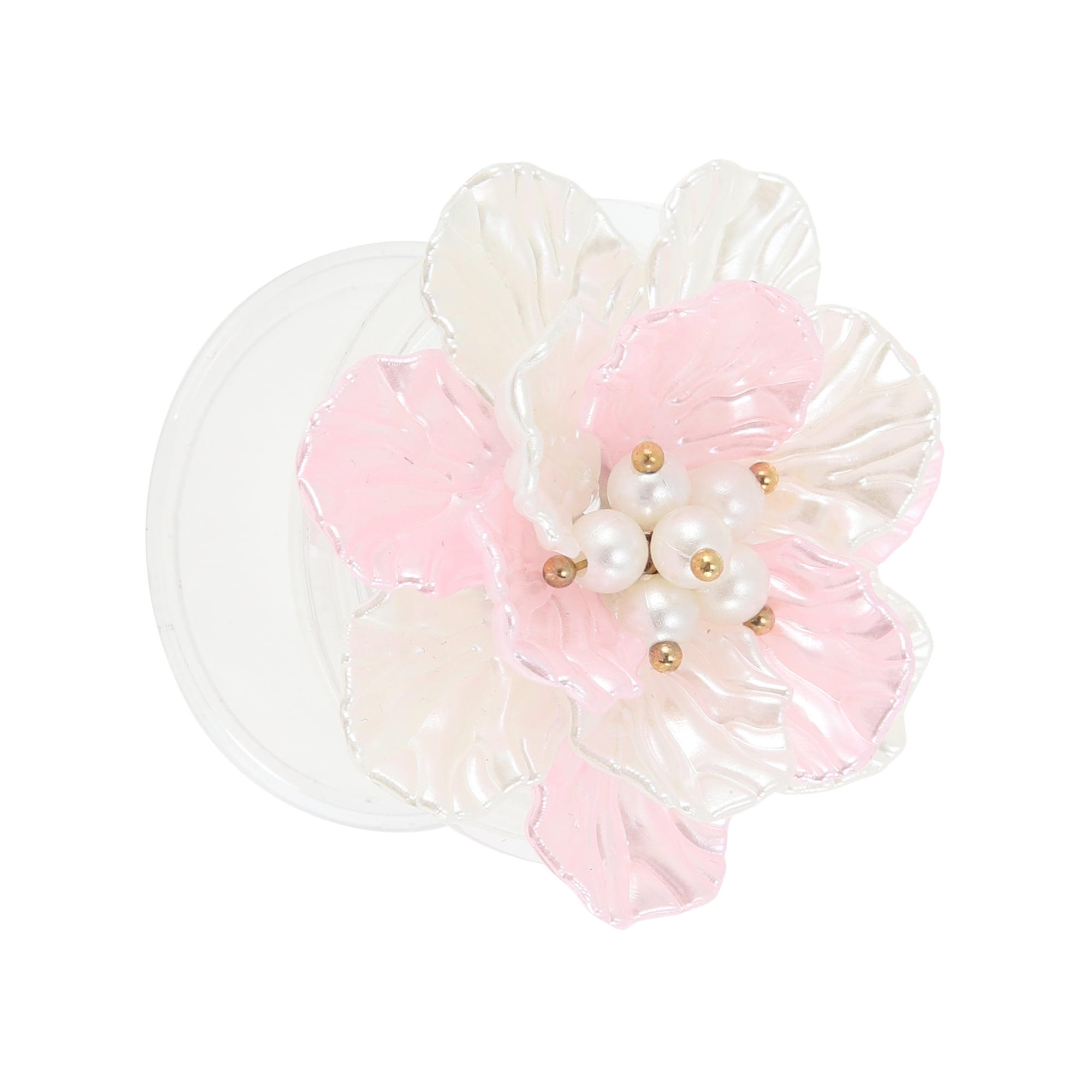 Unique Bargains Shell Flower Phone Grip 1 Pc Pink White