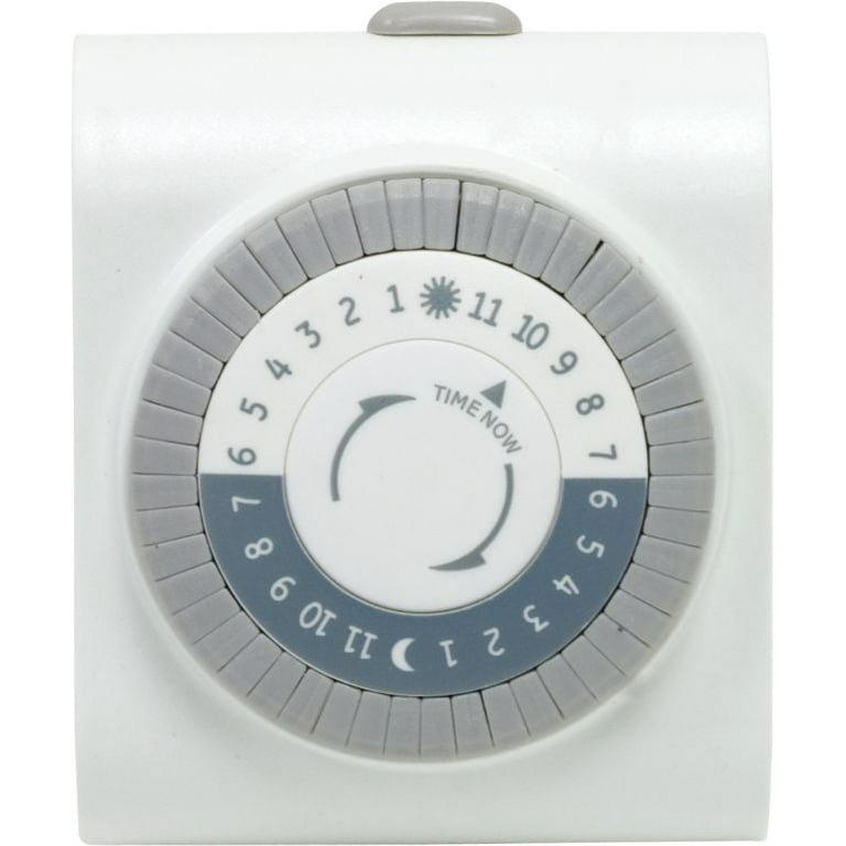 GE 15076 24-Hour Indoor Plug-In Mechanical Timer, 1-Outlet, White
