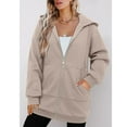 thumbnail image 5 of Yievot Long Hoodies for Women Casual Zip Up Long Sleeve Tunic Sweatshirts Relaxed Fit Fall Jacket Coat with Pocket, 5 of 6