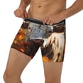 thumbnail image 3 of Rateoe Sunflower Cow In Flower Field Print Men’s Underwear Boxer Briefs Soft Comfortable Underwear Boxer Briefs, Long Leg Briefs,Anti-chafing Boxer Briefs, 3 of 7