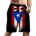 thumbnail image 4 of N/A Men's Skull Print Quick Dry Swim Trunks with Board Beach Shorts Puerto Rico Pr Flag, 4 of 8