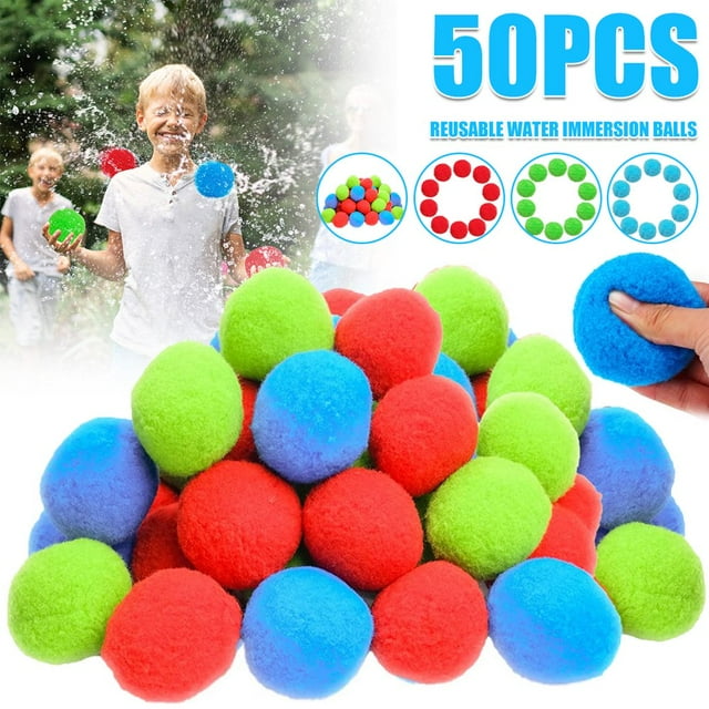 Balles d'Eau Réutilisables Colorées 2 Pouces en Coton Doux avec Sac de Rangement en Filet