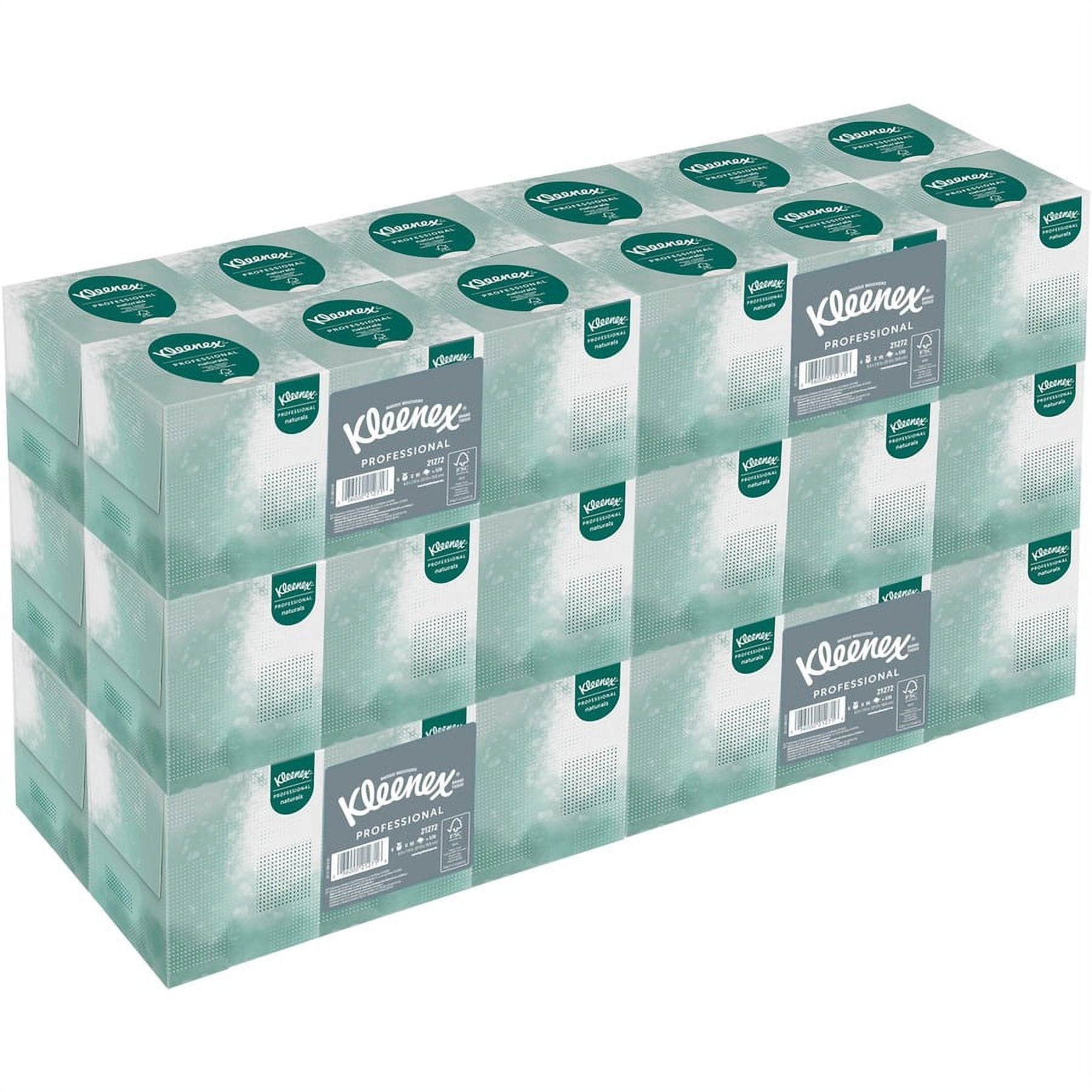 Kleenex Naturals Facial Tissue - 8" X 8.40" - White - Virgin Fiber, Fiber - Soft - For Restroom - 95 Per Box - 36 / Carton