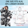 thumbnail image 4 of Oversized Wearable Blanket Hoodie,Black and White Dinosaur Pattern Sherpa Blanket Hoodie with Super Pockets,Super Warm Fuzzy Pullover for Women & Men, 4 of 6