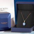 thumbnail image 5 of Gem Stone King 14K Yellow Gold Millennium Blue Mystic Quartz Pendant Necklace | 3.00 Cttw | Gemstone Birthstone | Oval 10X8MM | Gold Necklace for Women | With 18 inch Gold Chain, 5 of 6
