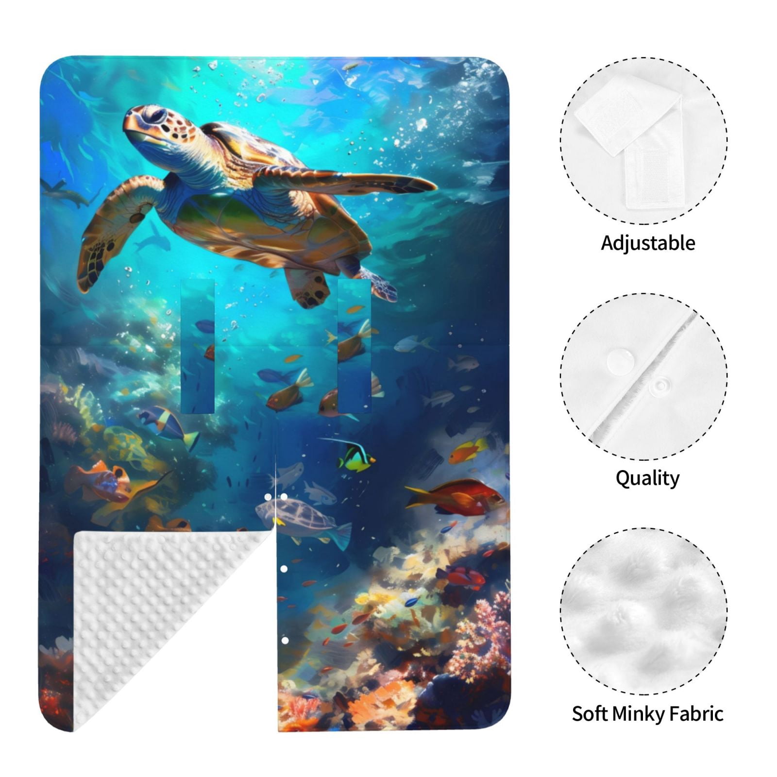 Naloa Underwater Fish Turtle Baby Car Seat Cover, Breathable Baby Carrier Cover, Multiuse Baby Carrier Cover & Nursing Breastfeeding Cover