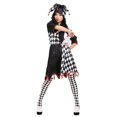 thumbnail image 1 of Disfraces de Carnaval de Halloween divertido disfraz de payaso empalmado en blanco y negro con sombrero para hombre y mujer conjunto innovador, 1 of 4