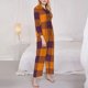 thumbnail image 3 of Fotbe Fall Buffalo Plaid Conjunto de Pijama de Manga Larga para Mujer con Estampado, Ropa de Dormir de 2 Piezas, Conjunto de Casa Suave y Cómodo con Bolsillos-X-Large, 3 of 7