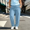 thumbnail image 4 of Plus Size Cargo Pants For Women Elastic Waist Drawstring Lightweight Casual Hiking Pants with Zipper Pockets Blue XL, 4 of 7