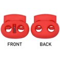 thumbnail image 3 of Cord Lock Cord Stop Tightener Lace Locking End Two Hole Fastener for Drawstrings Shoelaces Bow Cord Bungee Cord 20 PCs Red 0.85 Inch, 3 of 5