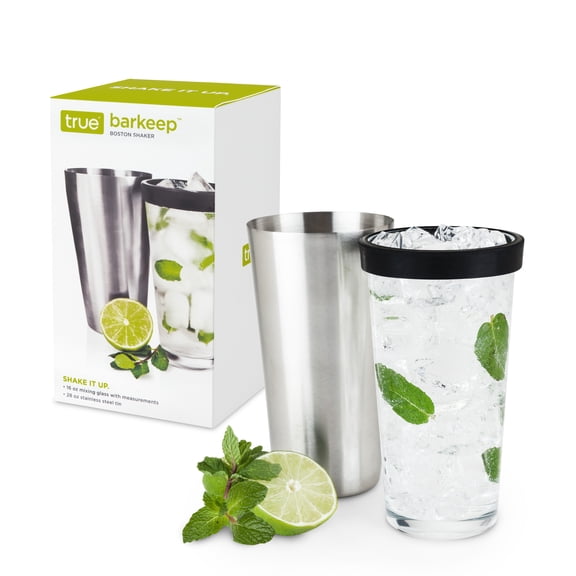 True Barkeep Boston Shaker for Cocktails, Home Bar 28 oz and 16 oz Set of 2