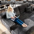 thumbnail image 4 of Toject 81" Oversized Double Chaise Lounge Sofa, No Assembly Required Sectional Sofa Bed Sleeper Loveseat for Living Room (Gray,Plush Corduroy Fabric), 4 of 8