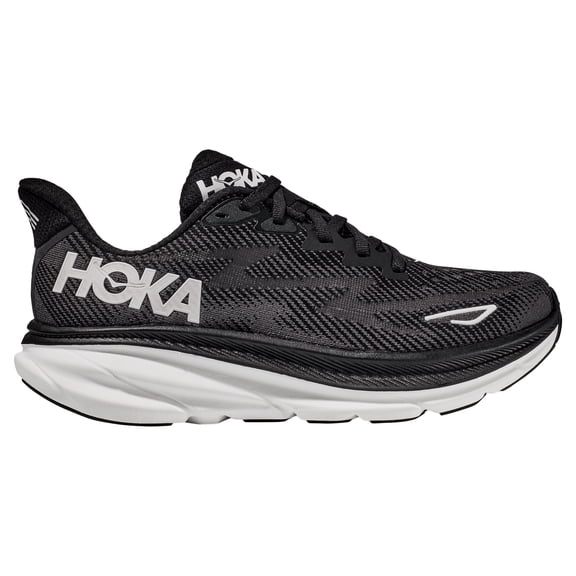 Hoka Women's Clifton 9 Sneaker, Black/White, 7