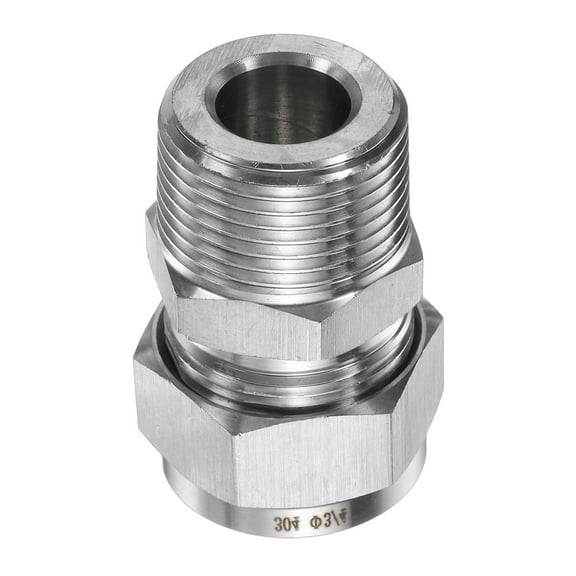 Uxcell Compression Fitting 3/4" OD x 3/4" NPT Male Stainless Steel Coupler Adapter