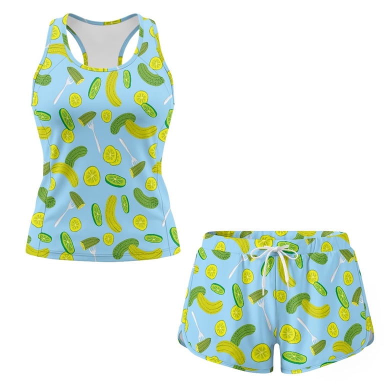 XYZCANDO Womens Tankini with Shorts Cute Pickles Two Piece