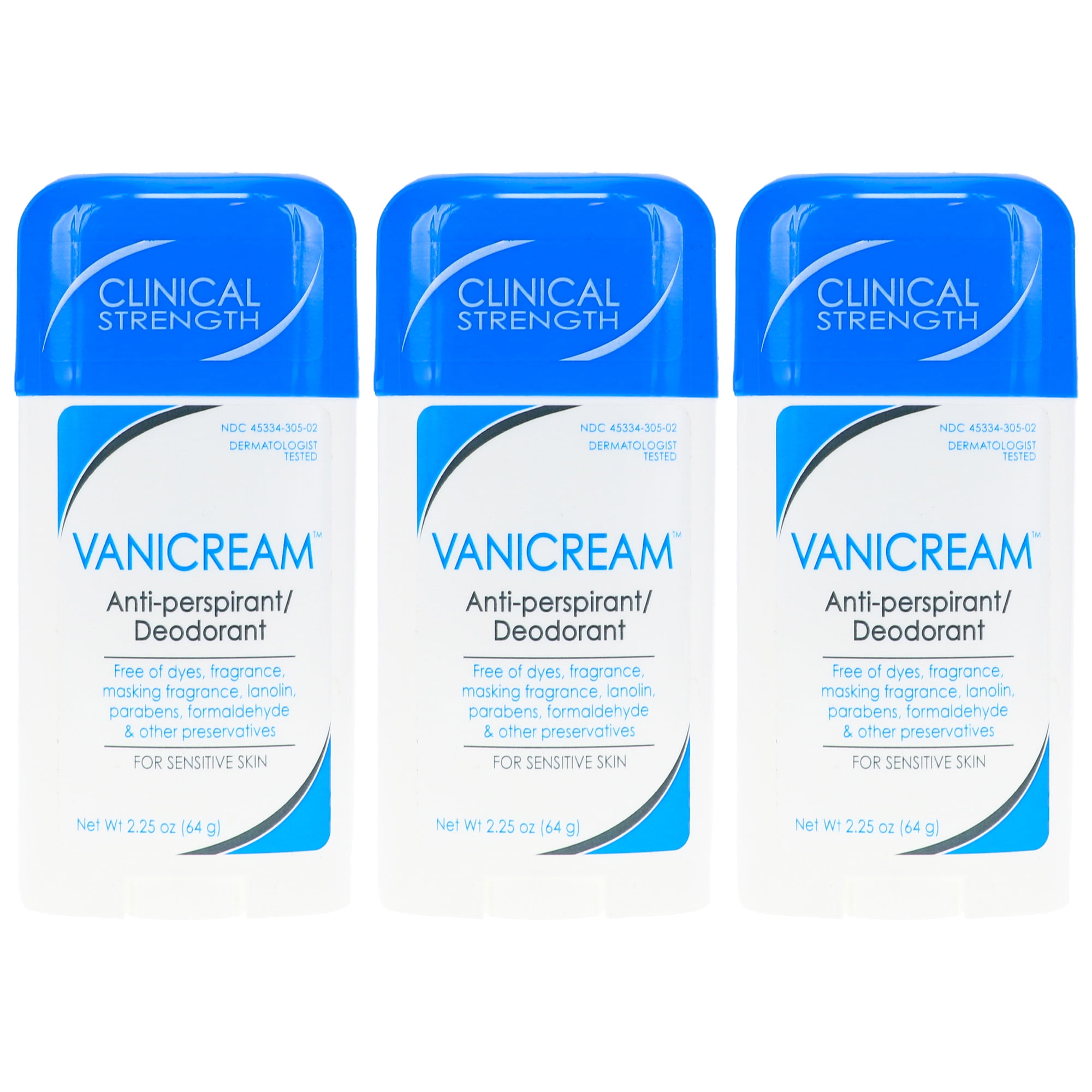 Vanicream AntiPerspirant Deodorant 2.25 oz. 3 Pack