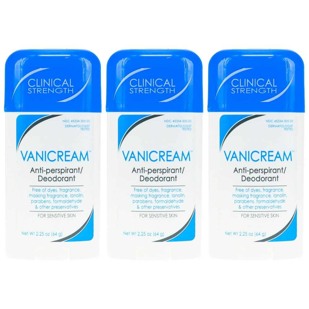 Vanicream Anti-Perspirant Deodorant 2.25 oz. 3 Pack - Walmart.com ...