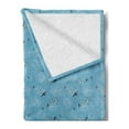 thumbnail image 2 of Retro Soft Flannel Fleece Throw Blanket, Flying Swallow Birds Abstract Clouds Lines Soft and Pastel Style Image, Cozy Plush for Indoor and Outdoor Use, 70" x 90", Blue and Charcoal Grey, by Ambesonne, 2 of 5