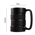 thumbnail image 2 of Taza de Cerámica en Forma de Llantas Apiladas Negras HappyWare Llantas Apiladas, 2 of 3