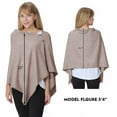thumbnail image 6 of PULI Women's Versatile Knitted Scarf Poncho Sweater with Buttons Light Weight Spring Summer Autumn Shawl Poncho Cape Cardigan, 6 of 8