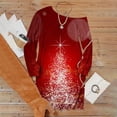 thumbnail image 4 of Pntutb Camiseta sin tirantes de manga larga con cuello inclinado suelto con estampado navideño para mujer top Pntutb Pntutb-3153, 4 of 5