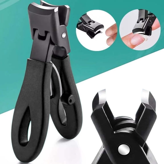 Stainless Steel Nail Clipper Wide Jaw Opening Toenail Trimmer Large Angled Head for Thick Nails Seniors Easy Grip Durable Fingernail Pedicure Tool