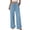 Light Blue, variant on Wide Leg Pants for Women Drawstring Elastic Waist Trousers with Pockets Summer Vacation Clothes Navy Blue L