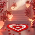 thumbnail image 4 of Alfombra de baño en forma de corazón de San Valentín - moqueta pequeña y suave, alfombra roja romántica lavable, antideslizante y acogedora decoración para el hogar, dormitorio, de una sola pieza, 4 of 5