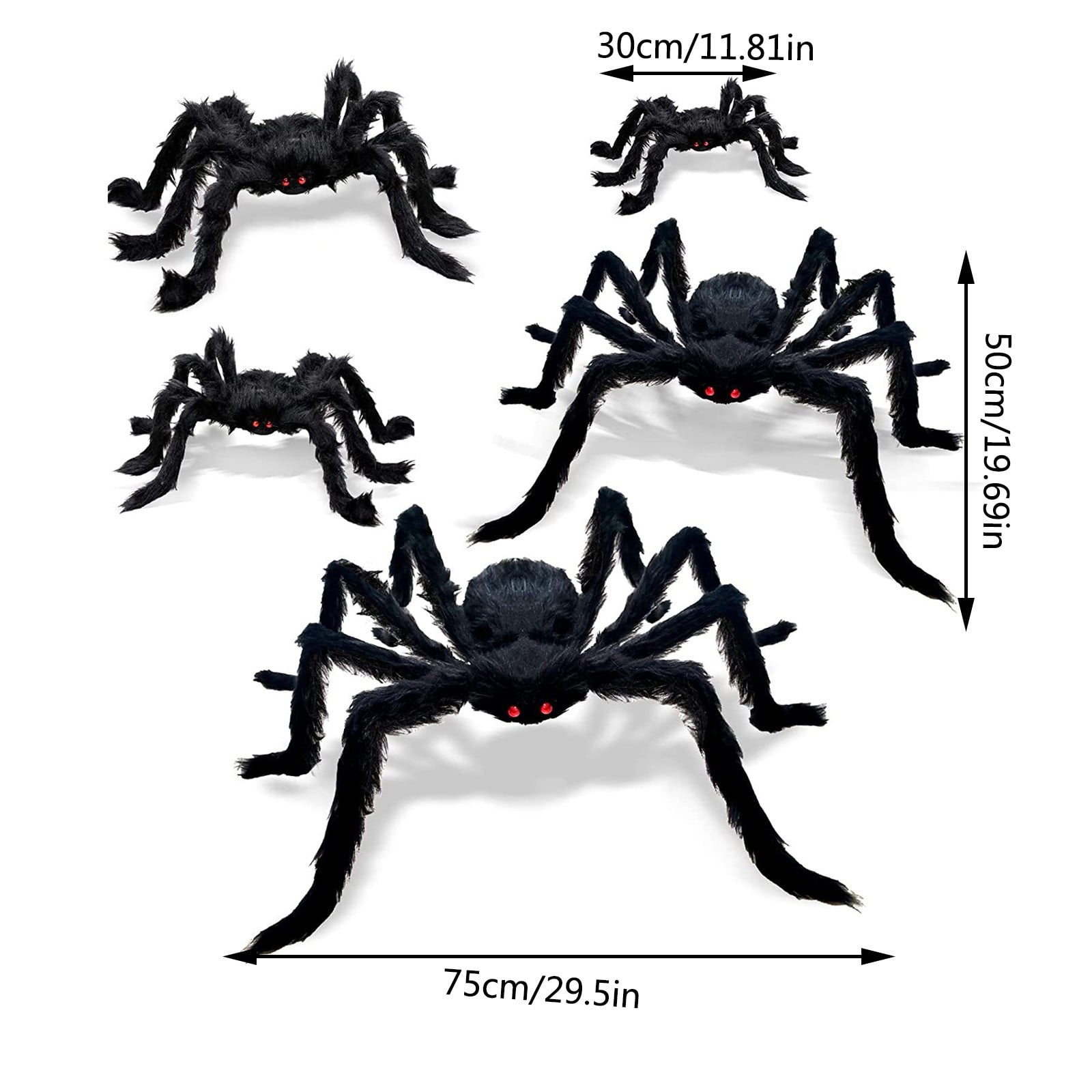 Halloween Spider Decorations (6 Pack) - Extra Large Realistic Scary Spiders for Yard, Porch & Indoor Haunted House Displays