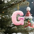 thumbnail image 5 of Pink 26 Alphabet Christmas 2D Acrylic Ornaments - 1pc 3.1in(8cm) Backpack & Car Pendant Decor, Cute Holiday Letter Hanging Accessories, Festive Christmas Alphabet Charms, G, 5 of 7