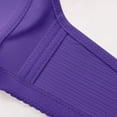 thumbnail image 5 of Gyexs Women Casual Striped Bralette Comfortable Breathable Non Padded Wireless Adjustable Everyday Bra, Purple, Size 40, 5 of 8