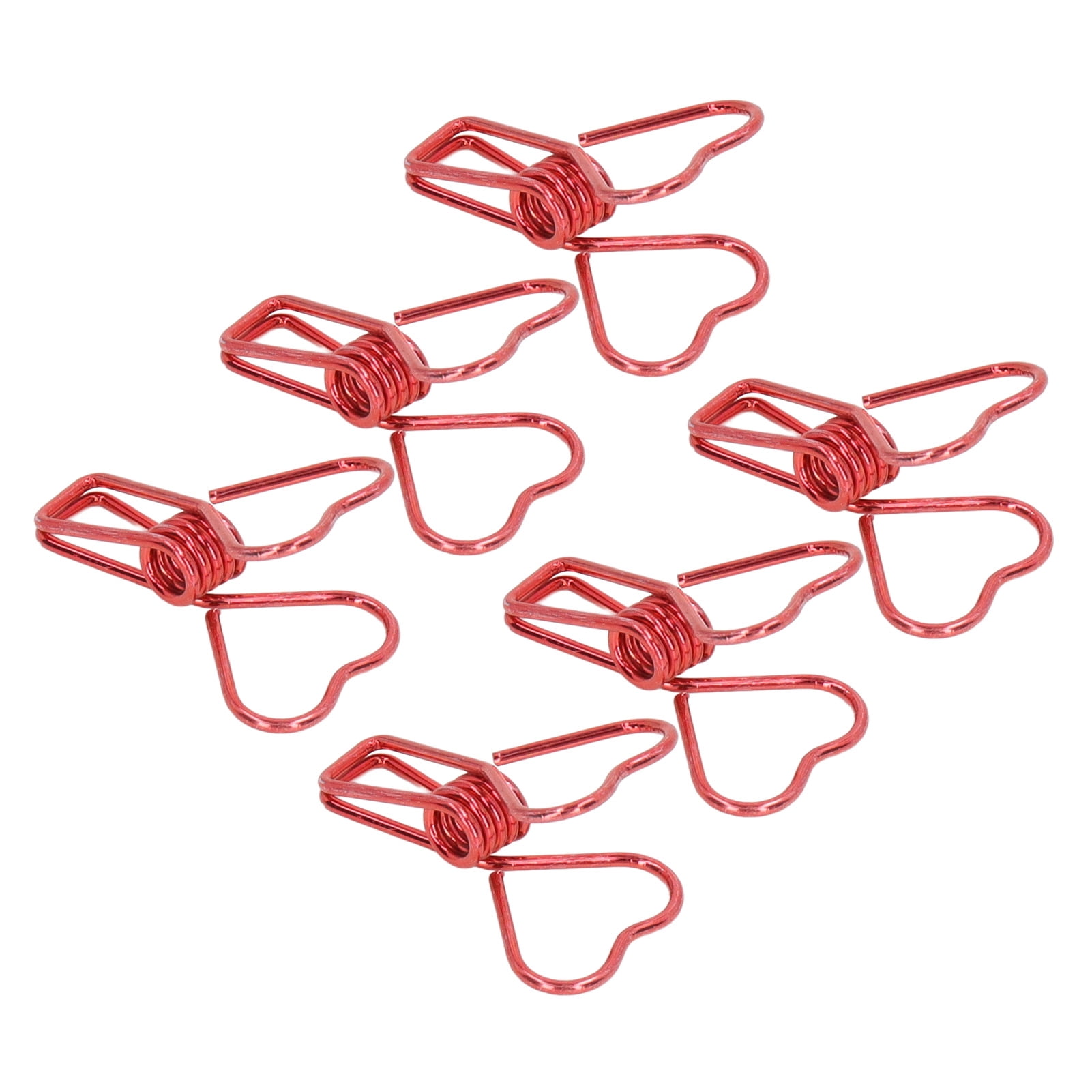Yajisi 100Pcs Metal Heart Shape Hollow Binder Clips for Office Documents, Certificates, Tickets, Small Paper Clamps, Red